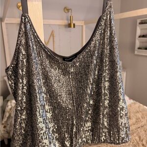 Silver Sequin Women's Top